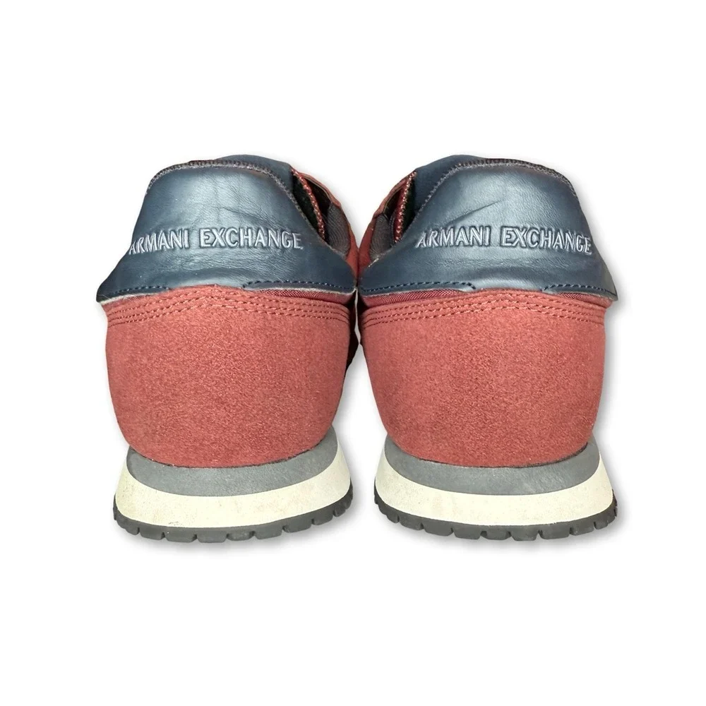 Armani Exchange Sneaker Mens 7 Micro Suede Bordeaux Navy‎ XUX017 XV028